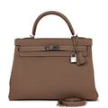 Hermes Kelly Retourne 32 Etoupe Togo Palladium Hardware