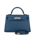 Hermes Verso Kelly Sellier 20 Deep Blue Ch√®vre Palladium Hardware