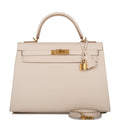Hermes Kelly Sellier 32 Craie Epsom Gold Hardware