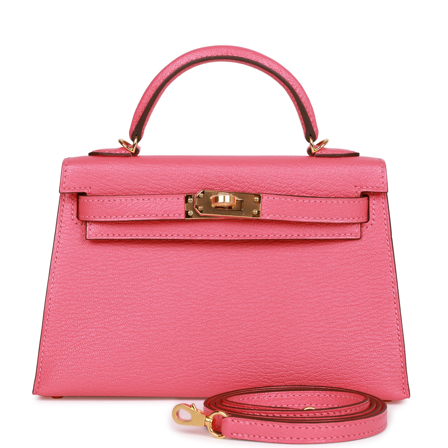 Hermes Kelly Sellier 20 Rose Lipstick Ch√®vre Gold Hardware