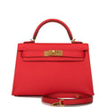 Hermes Kelly Sellier 20 Rouge de Coeur Epsom Gold Hardware Payment MR
