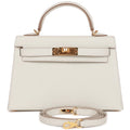 Hermes Kelly Sellier 20 Mushroom Ch√®vre Gold Hardware