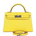 Hermes Kelly Sellier 20 Jaune Citron Ch√®vre Palladium Hardware
