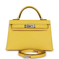 Hermes Kelly Sellier 20 Jaune de Naples Verso Ch√®vre Palladium Hardware