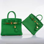 Hermès Birkin 25 Bambou (Bamboo) Green Togo with Gold Hardware - 2020, Y