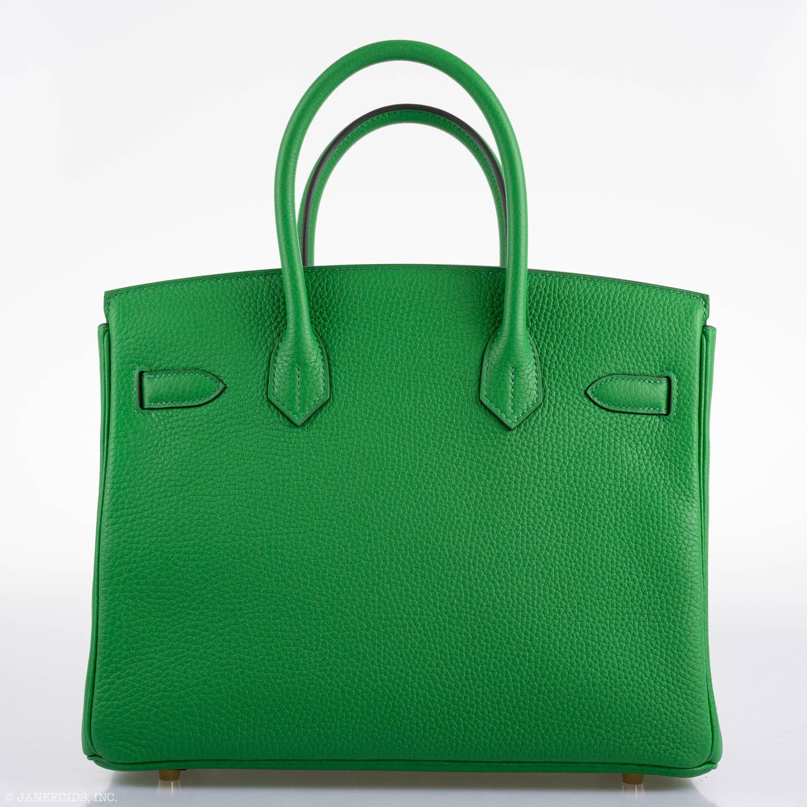 Hermès Birkin 25 Bambou (Bamboo) Green Togo with Gold Hardware - 2020, Y