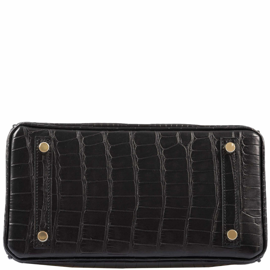 Hermès Birkin 25 Black Matte Alligator Gold Hardware