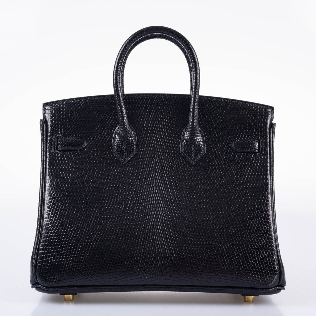 Hermès Birkin 25 Black Nilo Lizard Gold Hardware