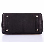Hermès Birkin 25 Black Salvator Lizard With Jacob & Co. White Gold & Diamond Hardware