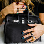 Hermès Birkin 25 Black Salvator Lizard With Jacob & Co. White Gold & Diamond Hardware