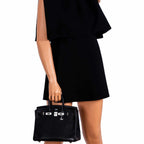 Hermès Birkin 25 Black Salvator Lizard With Jacob & Co. White Gold & Diamond Hardware