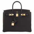 Hermès Birkin 25 Black Togo Gold Hardware