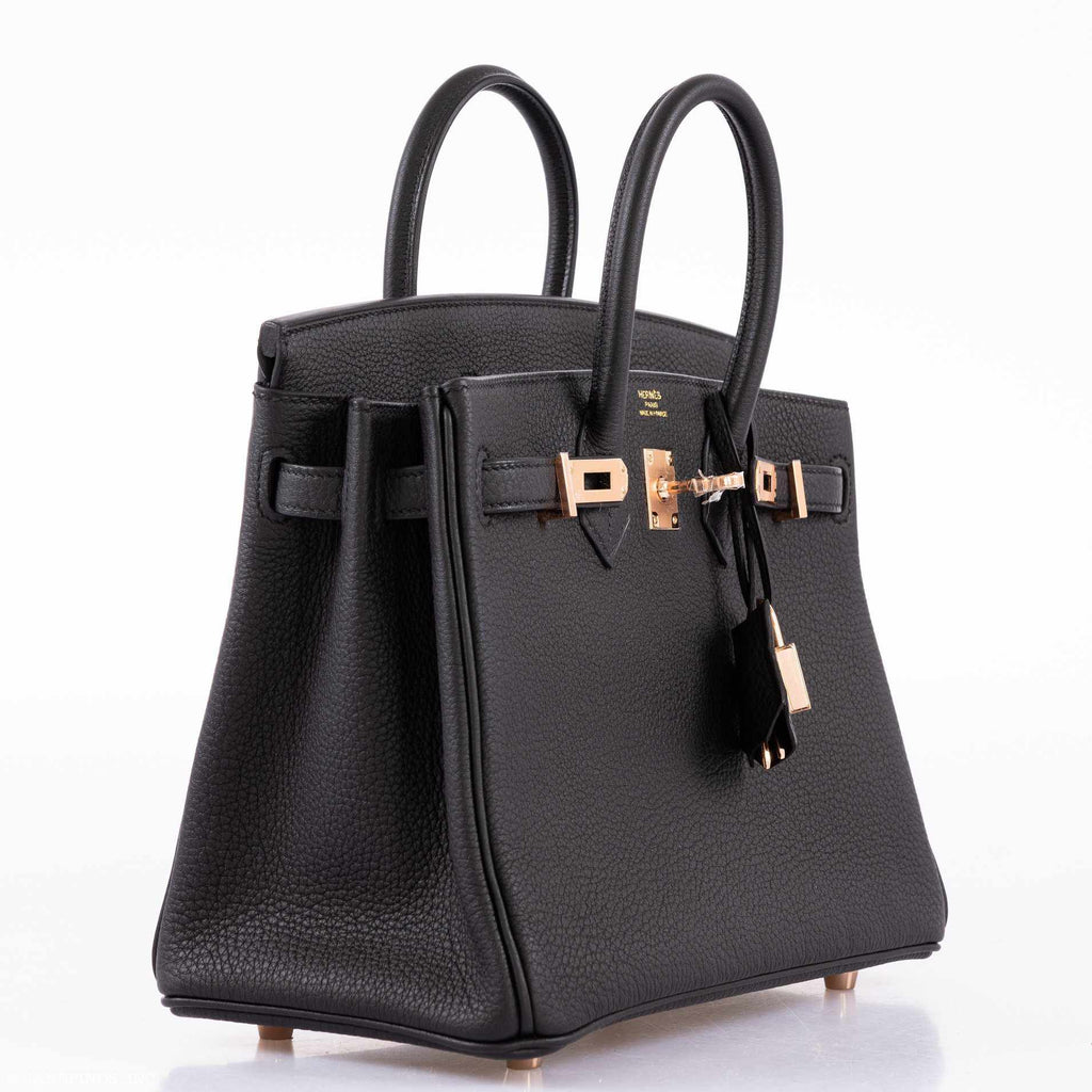 Hermès Birkin 25 Black Togo Rose Gold Hardware - 2020, Y