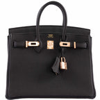 Hermès Birkin 25 Black Togo leather Rose Gold Hardware - 2021, Z
