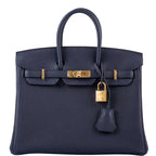 Hermès Birkin 25 Bleu Nuit Togo with Gold Hardware - 2020, Y