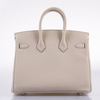 Hermès Birkin 25 Craie Togo Palladium Hardware - 2020, Y