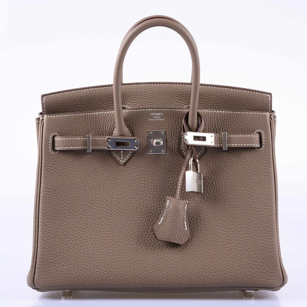 Hermès Birkin 25 Etoupe Togo Palladium Hardware - 2019, D
