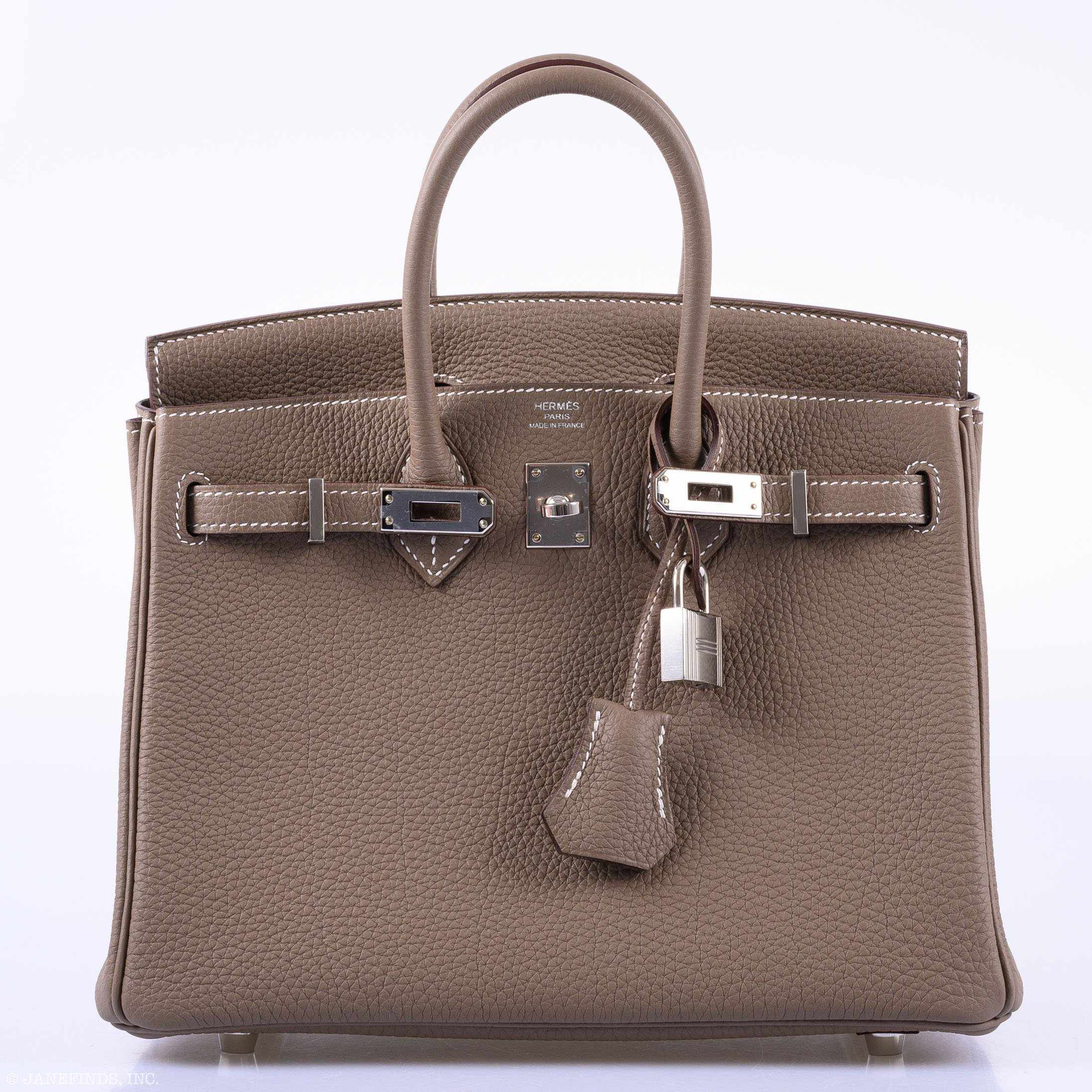 Hermès Birkin 25 Etoupe Togo Palladium Hardware - 2019, D