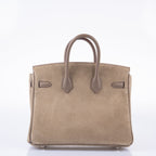 Hermès Birkin 25 Gris Caillou & Etoupe Grizzly and Swift Palladium Hardware