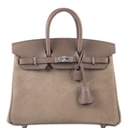 Hermès Birkin 25 Gris Caillou & Etoupe Grizzly and Swift Palladium Hardware