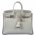 Hermès Birkin 25 HSS Bi-Color Gris Perle and Raisin Chevre Brushed Palladium Hardware - Special Edition