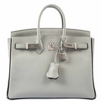 Hermès Birkin 25 HSS Bi-Color Gris Perle and Raisin Chevre Brushed Palladium Hardware - Special Edition