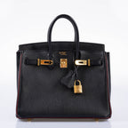 Hermès Birkin 25 HSS Black Chèvre with Rouge H Piping & Interior with Gold Hardware
