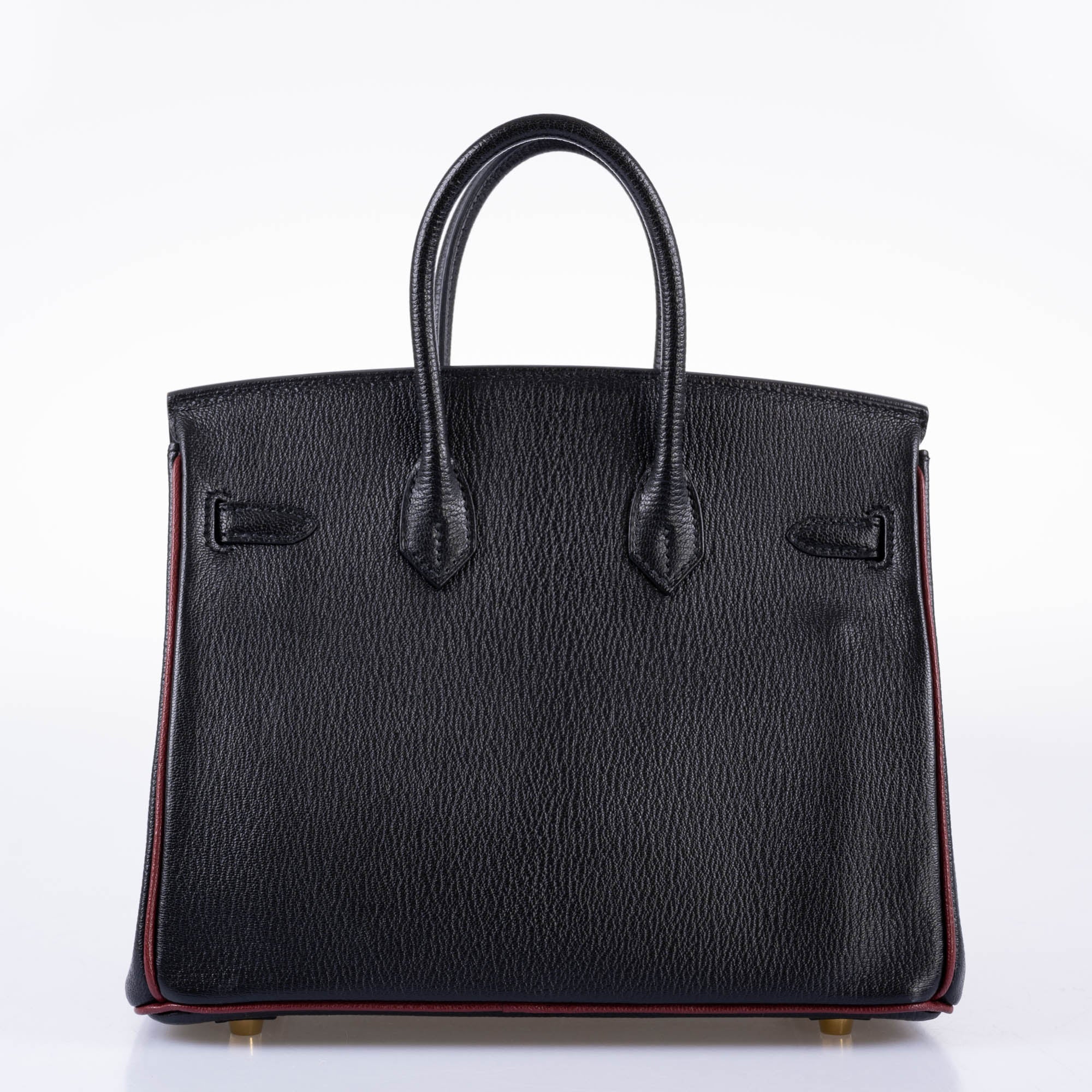 Hermès Birkin 25 HSS Black Chèvre with Rouge H Piping & Interior with Gold Hardware