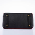 Hermès Birkin 25 HSS Black Chèvre with Rouge H Piping & Interior with Gold Hardware