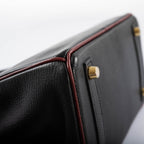 Hermès Birkin 25 HSS Black Chèvre with Rouge H Piping & Interior with Gold Hardware