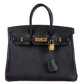 Hermès Birkin 25 HSS Black Chèvre with Rouge H Piping & Interior with Gold Hardware
