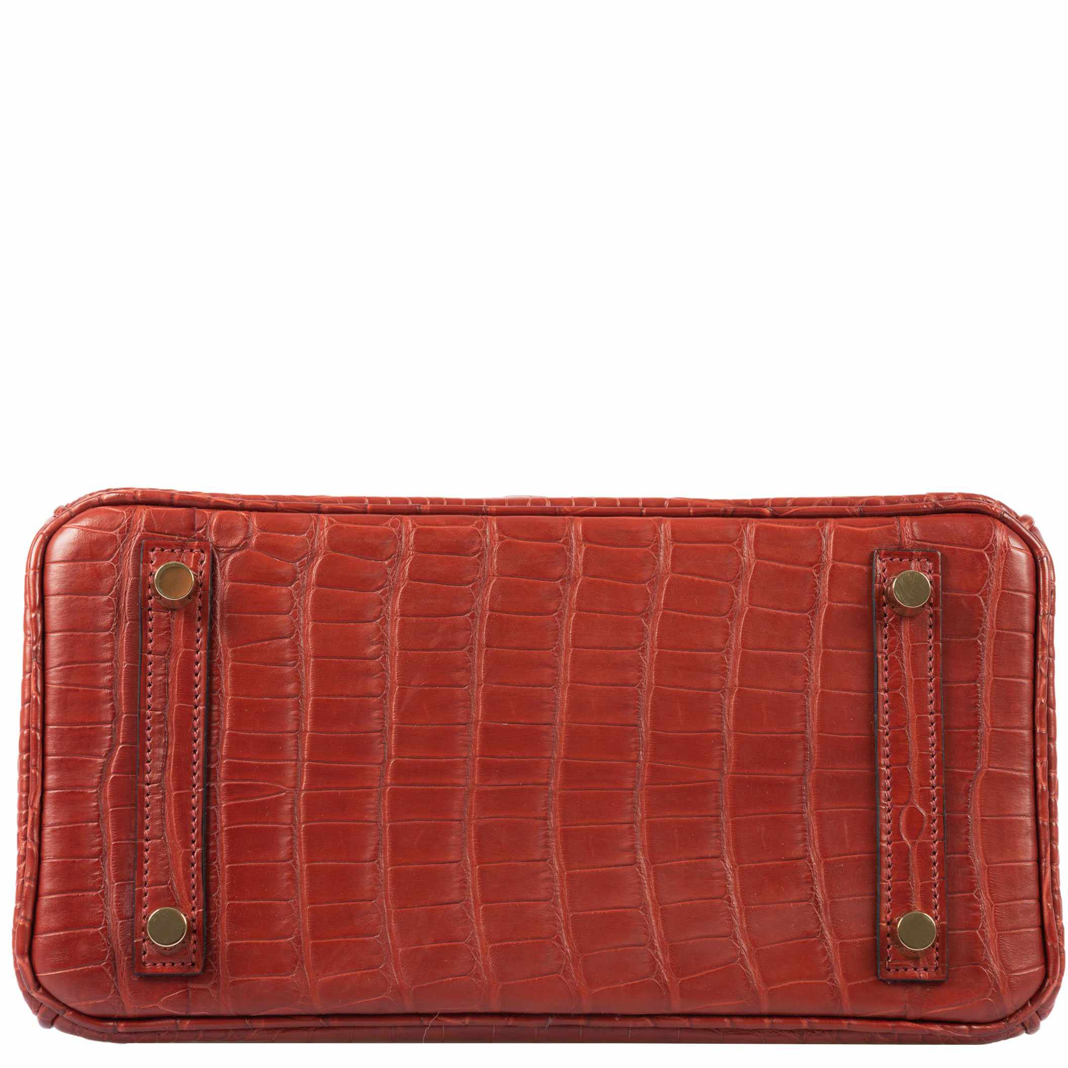 Hermès Birkin 25 HSS Rouge H Alligator & Orange Interior Gold Hardware