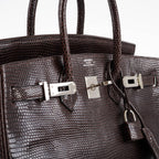 Hermès Birkin 25 Havane Nilo Lizard with Palladium Hardware - 2007, K Square