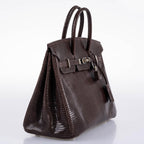 Hermès Birkin 25 Havane Nilo Lizard with Palladium Hardware - 2007, K Square