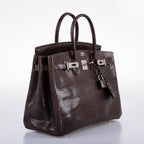 Hermès Birkin 25 Havane Nilo Lizard with Palladium Hardware - 2007, K Square