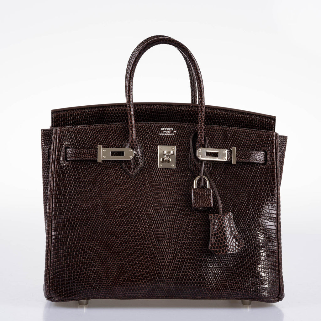 Hermès Birkin 25 Havane Nilo Lizard with Palladium Hardware - 2007, K Square