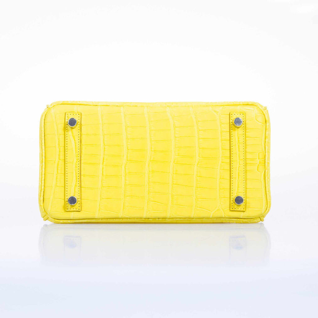 Hermès Birkin 25 Lime Yellow Matte Alligator Palladium Hardware