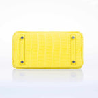 Hermès Birkin 25 Lime Yellow Matte Alligator Palladium Hardware