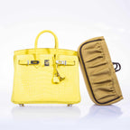 Hermès Birkin 25 Lime Yellow Matte Alligator Palladium Hardware