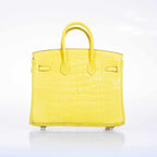 Hermès Birkin 25 Lime Yellow Matte Alligator Palladium Hardware