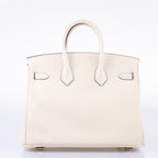 Hermès Birkin 25 Nata Swift leather Gold Hardware - 2021, Z