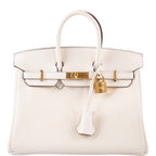 Hermès Birkin 25 Nata Swift leather Gold Hardware - 2021, Z