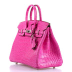 Hermès Birkin 25 Rose Shocking Matte Alligator Palladium Hardware- 2020,Y