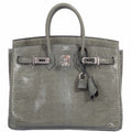 Hermès Birkin 25 Vert De Gris Salvator Lizard Palladium Hardware - Rare