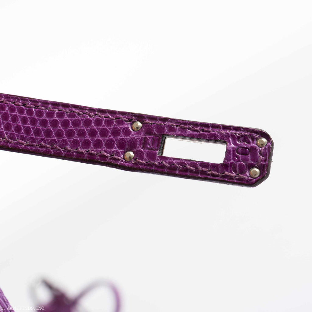 Hermès Birkin 25 Violet Lizard Ruthenium Hardware - 2006