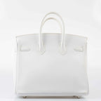 Hermès Birkin 25 White Epsom Palladium Hardware