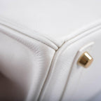 Hermès Birkin 25 White Epsom with Gold Hardware - 2008, L Square