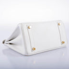Hermès Birkin 25 White Epsom with Gold Hardware - 2008, L Square
