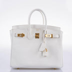 Hermès Birkin 25 White Epsom with Gold Hardware - 2013, Q Square