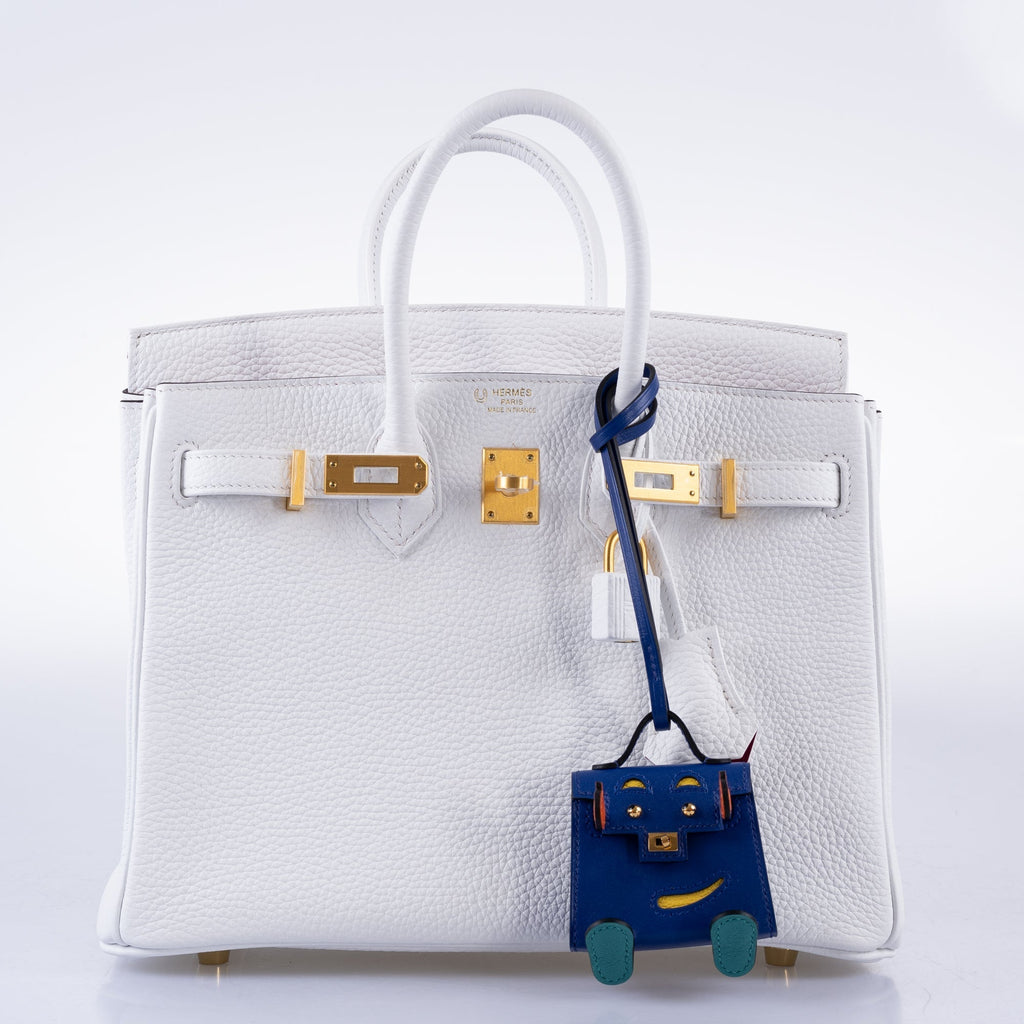 Hermès HSS Birkin 25 White Togo and Rose Pourpre Interior with Brushed Gold Hardware - 2021, Z